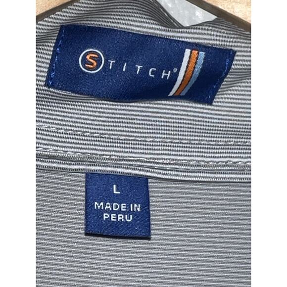 Stitch Scout 1/4 Zip Pullover Golf Jacket Men's L Gray NWT Logo Striped - Picture 4 of 10